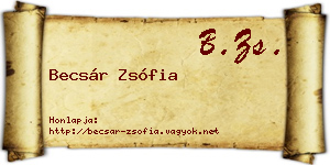 Becsár Zsófia névjegykártya